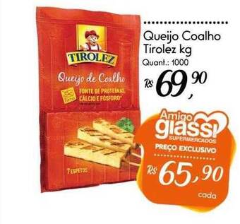 Giassi Supermercados Queijo coalho tirolez kg oferta