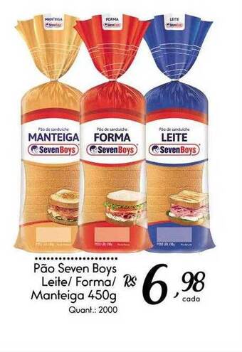 Giassi Supermercados Pão seven boys leite forma manteiga oferta