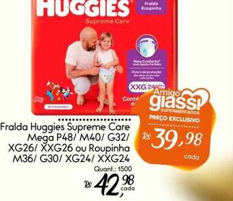 Giassi Supermercados Fralda huggies supreme care mega ou roupinha oferta