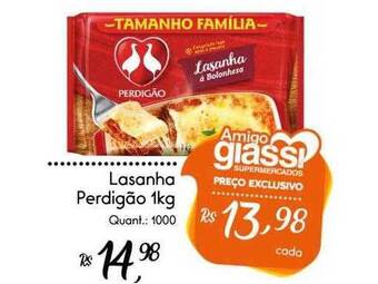 Giassi Supermercados Lasanha perdigão oferta