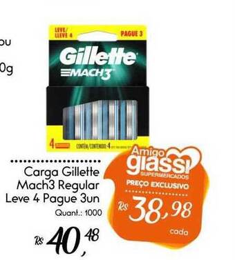 Giassi Supermercados Carga gillette mach3 regular leve 4 pague 3 oferta