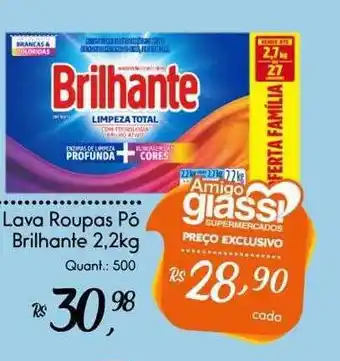 Giassi Supermercados Lava roupas pó brilhante oferta