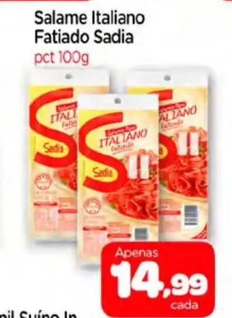 Nordestão Salame Italiano Fatiado Sadia 100g oferta