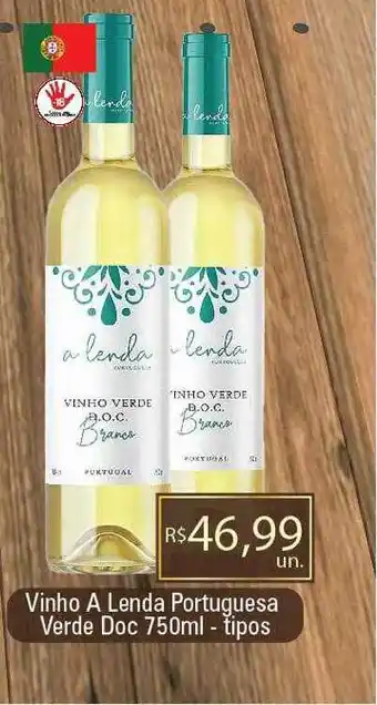 Supermercados Alvorada Vinho a lenda portuguesa verde doc - tipos oferta