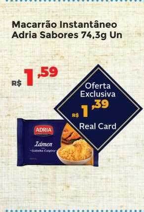 Villarreal Supermercados Macarrão instantâneo adria sabores oferta