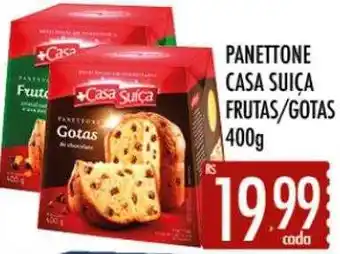 Panettone casa suiça frutas gotas