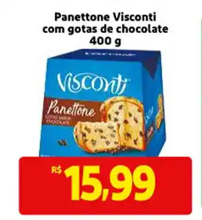 Mercado Extra Panettone Visconti com gotas de chocolate 400g oferta