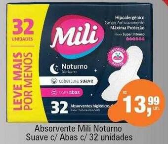 Supermercados Alvorada Absorvente mili noturno suave c abas c 32 unidades oferta