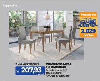 Lojas Certel Conjunto mesa + 6 cadeiras kappesberg oferta