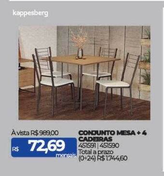 Lojas Certel Conjunto mesa + 4 cadeiras oferta