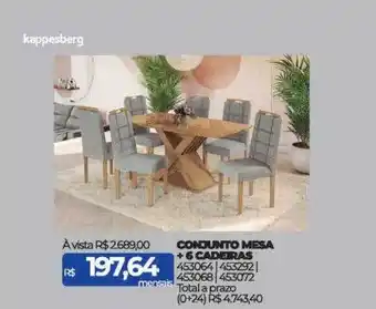Lojas Certel Kappesberg conjunto mesa + 6 cadeiras oferta