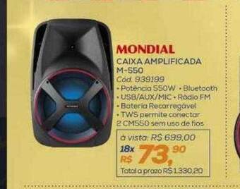 Lojas Colombo Mondial caixa amplificada m-550 oferta