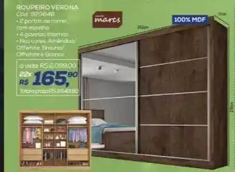 Lojas Colombo Roupeiro verona marcs oferta