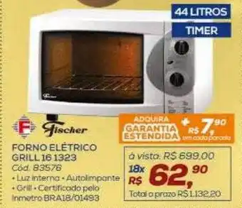 Lojas Colombo Forno elétrico grill 16 1323 fischer oferta