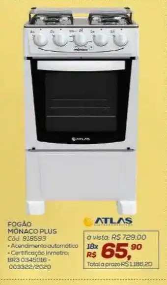Lojas Colombo Fogão mônaco plus atlas oferta