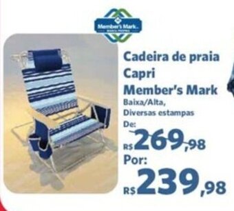 Sam's Club Cadeira de Praia Capri Member'a Mark oferta