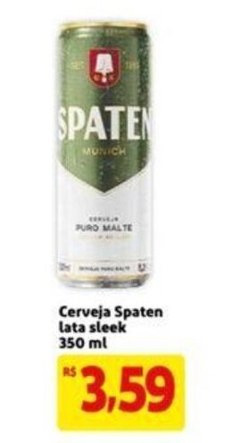 Extra Supermercado Cerveja Spaten lata Sleek 350ml oferta
