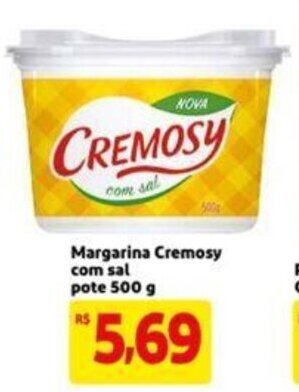 Extra Supermercado Margarina Cremosy com sal pote 500g oferta