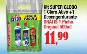 Supermercados Unidos Kit super globo 1 cloro ativo + 1 desengordurante oferta