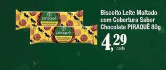Supermercados Unidos Biscoito leite maltado com cobertura sabor chocolate piraquê oferta