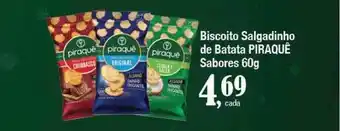 Supermercados Unidos Biscoito salgadinho de batata piraquê sabores oferta