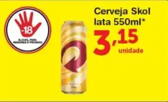 Roldão Cerveja Skol Lata 550ml oferta