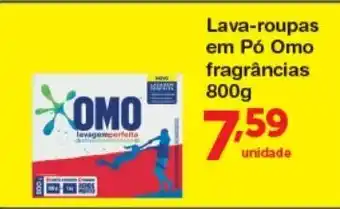 Roldão Lava roupas em po Omo Fragrancias 800g oferta