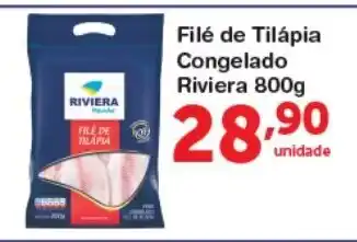 Roldão File de Tilapia Congelado Riviera 800g oferta