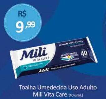 Tchê Farmácias Toalha umedecida uso adulto mili vita care oferta