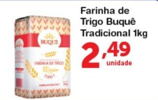 Roldão Farinha de Trigo Buque Tradicional 1kg oferta