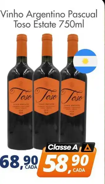 Delta Supermercados Vinho argentino pascual toso estate oferta