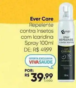 Drogaria São Paulo Ever care repelente contra insetos com icaridina spray oferta