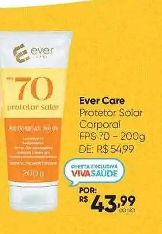 Drogaria São Paulo Ever care protetor solar corporal fps 70 oferta