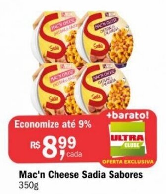 Ultrabox Mac'n cheese Sadia Sabores 350g oferta