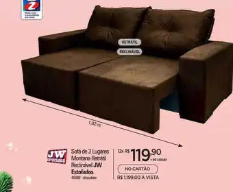 Zenir Sofá de 3 lugares montana retrátil reclinável jw estofados oferta