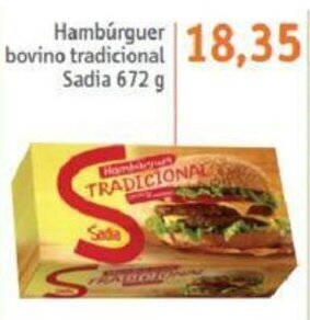 Sonda Hamburguer Bovino tradicional Sadia 672g oferta