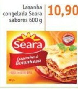 Sonda Lasanha Congelada Seara sabores 600g oferta