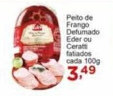 Rossi Supermercado Peito de Frango Defumado Eder ou Ceratti cada 100g oferta
