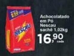 Rossi Supermercado Achocolatado em po Nescau Sache 1.02kg oferta