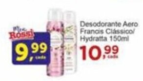 Rossi Supermercado Desodorante Aero Francis Classico/ Hydratta 150ml oferta