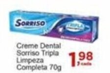 Rossi Supermercado Creme dental Sorriso Tripla Limpeza Completa 70g oferta