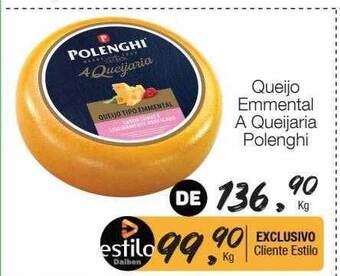 Supermercado Dalben Queijo emmental a queijaria polenghi oferta