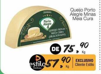 Supermercado Dalben Queijo porto alegre minas meia cura oferta