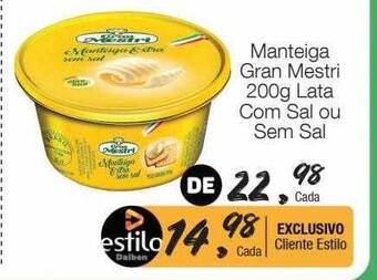 Manteiga gran mestri lata com sal ou sem sal