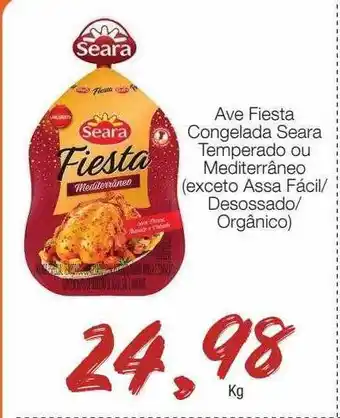 Supermercado Dalben Ave fiesta congelada seara temperado ou mediterrâneo exceto assa fácil-desossado orgânico oferta