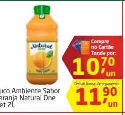 Tenda Atacado Suco ambiente sabor laranja natural one pet 2l oferta