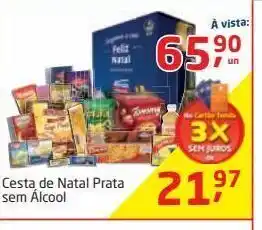Tenda Atacado Cesta de natal prata sem alcool oferta