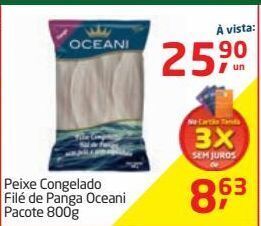 Tenda Atacado Peixe congelado filé de panga oceani pacote 800g oferta