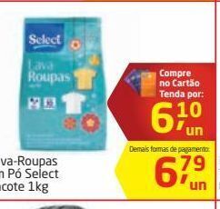 Tenda Atacado Lava-roupas em pó select pacote 1kg oferta