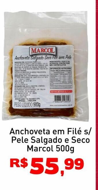 Tonin Superatacado Anchoveta em filé s/pele salgado e seco marcol 500g oferta